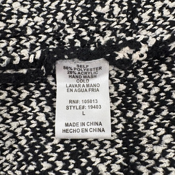 Savanna Jane Black and Cream Patterned Cardigan Size L - Picture 5 of 6